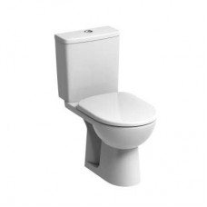 Twyford E100 Series Round Close Coupled Toilet - Horizontal Outlet - Standard Pan - White